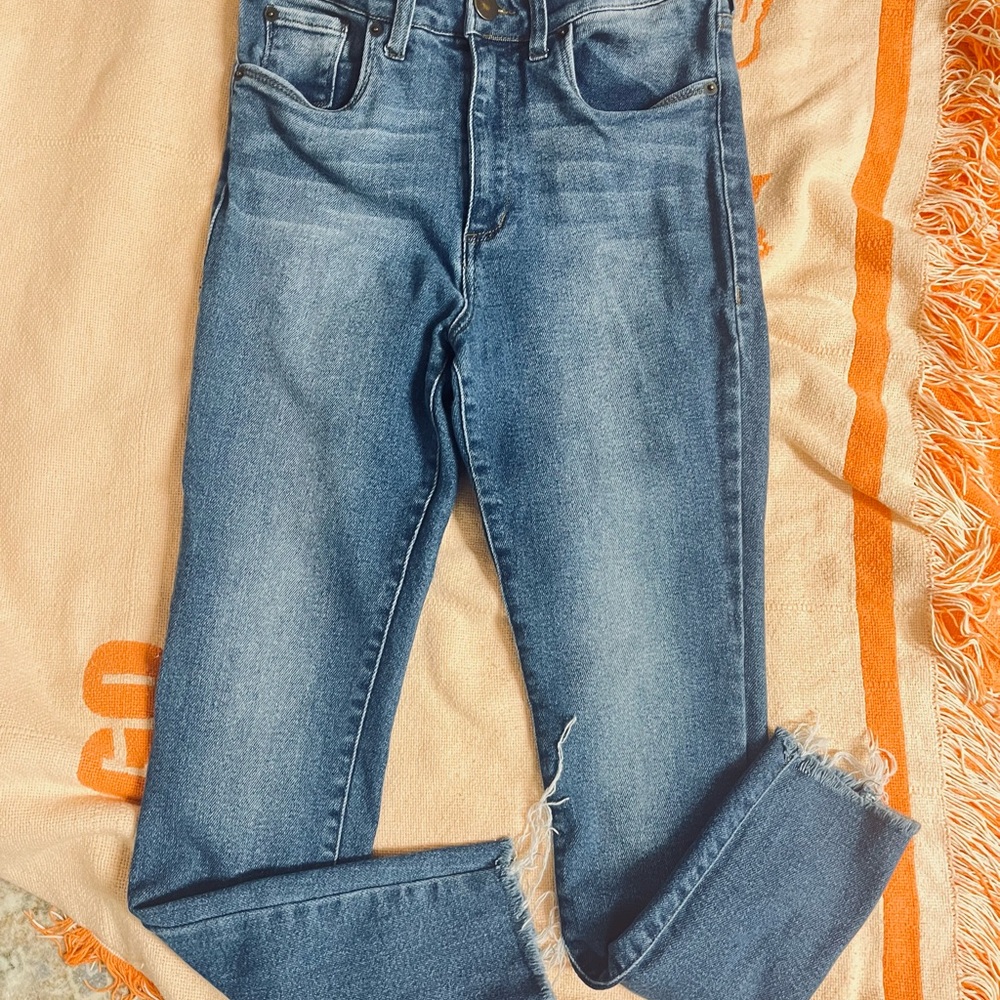 EUC STS Blue Brie High Rise Ankle Skinny - raw hem